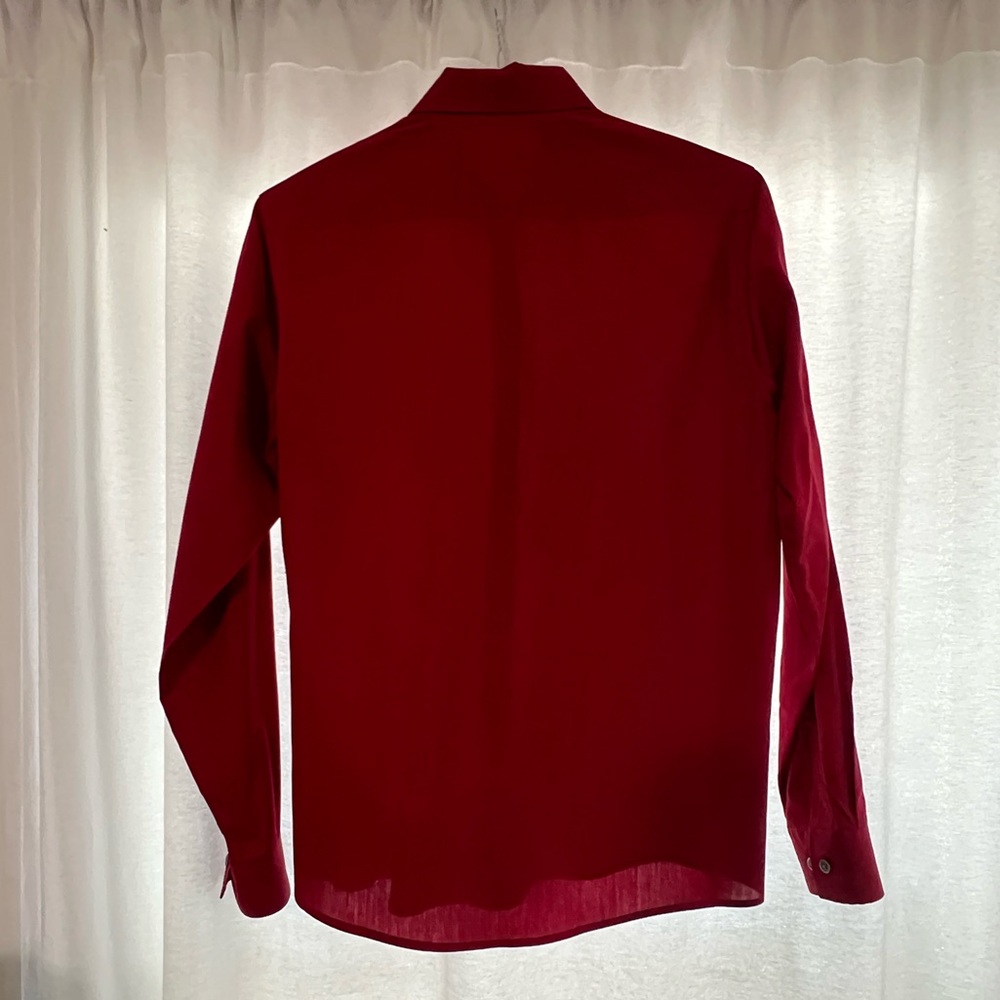 Alfani lightweight Slim Fit Stretch button down shirt. Size S. Color Dark Ruby. - Picture 2 of 5